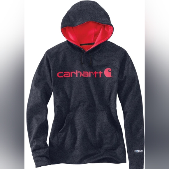 Carhartt Sweaters - Carhartt Wmn's Indigo Heather Force Graphic Hooded Sweatshirt Size XL MSRP $65.9